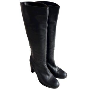 Barneys New York Co Op knee high boots black leather block heel 39